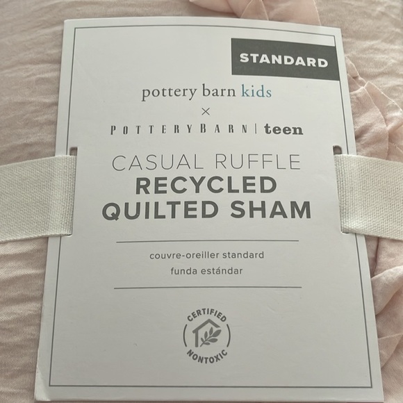 Pottery Barn Kids Casual Pink Ruffle Recycled Quilted Sham, NWOT - Picture 3 of 9